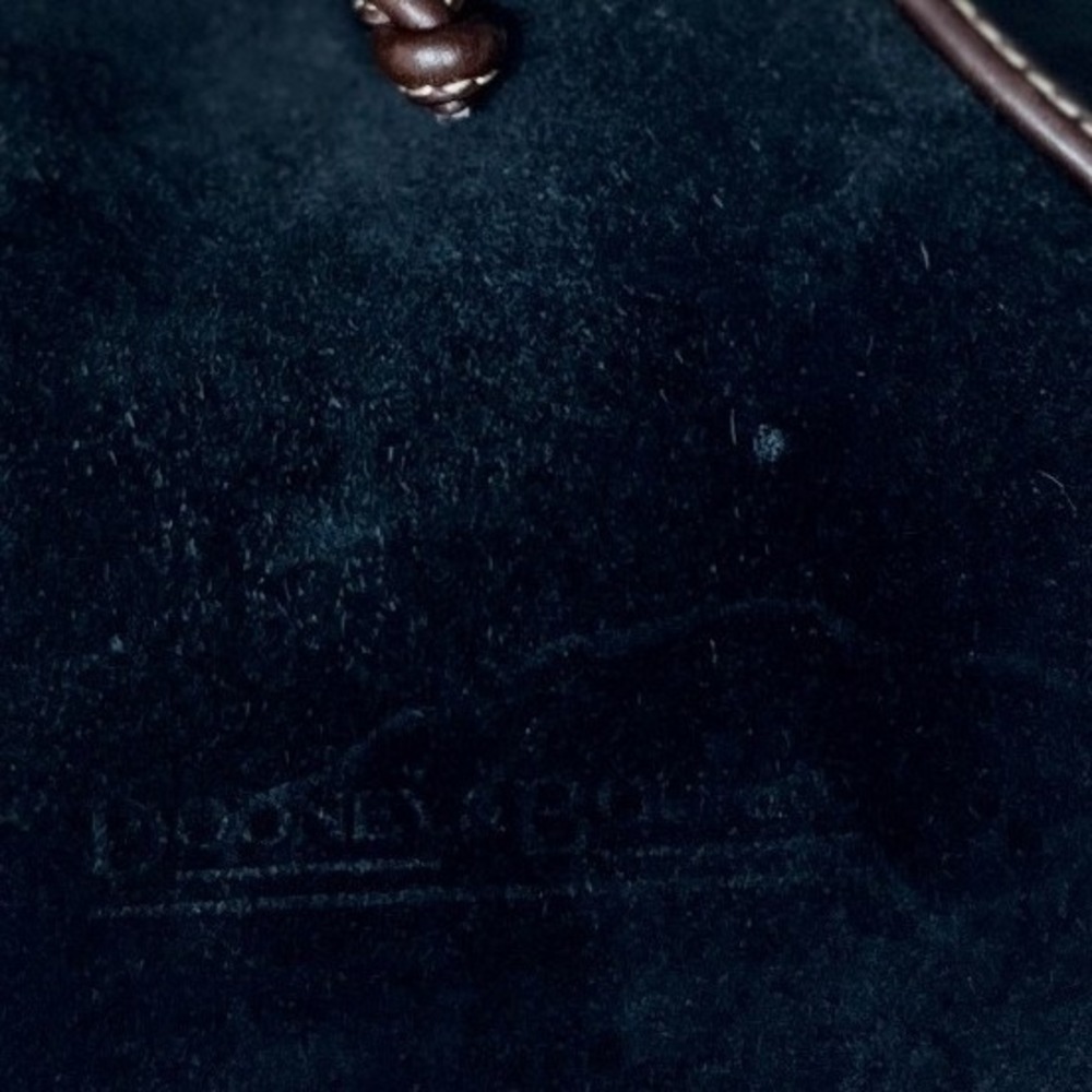 Dooney & Bourke Black Suede Leather Trim Drawstring Bucket Shoulder Bag Vintage - Picture 2 of 14